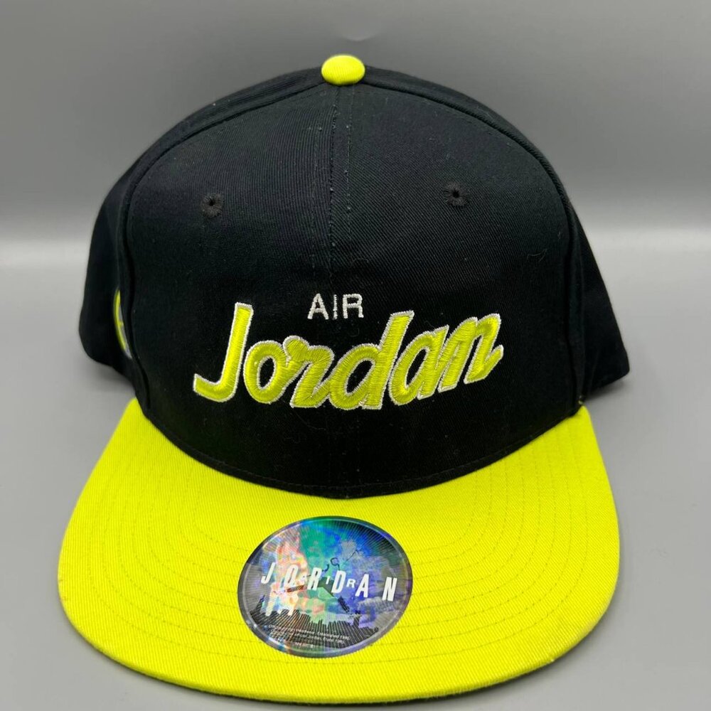 Air Jordan Hat Men Black Yellow Worldwide Embroidered Logo Jumpman Snap Back Cap